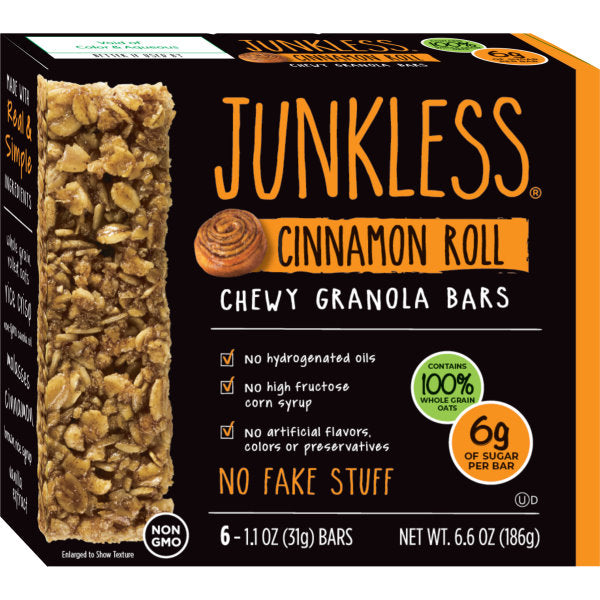 Junkless Cinnamon Roll Chewy Granola Bar 48ct