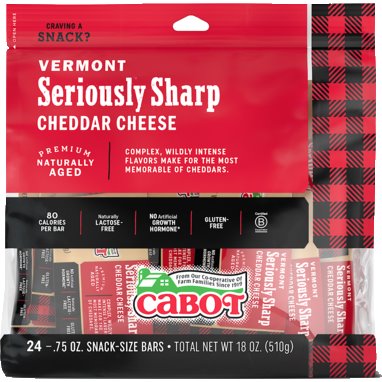 Cabot White Cheddar Sticks 0.8oz 24ct